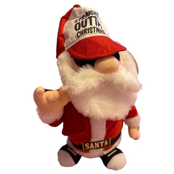 Enchanted Forest Battery Operated Rapping Santa Plush Toy - Picture 1 of 8